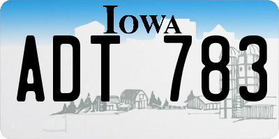 IA license plate ADT783