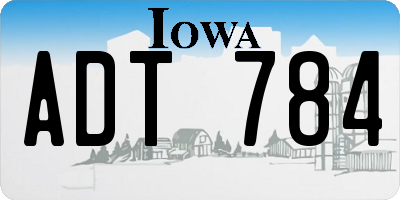 IA license plate ADT784