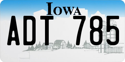 IA license plate ADT785