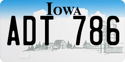 IA license plate ADT786