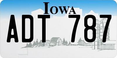 IA license plate ADT787