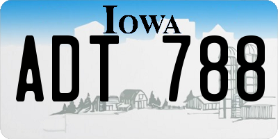 IA license plate ADT788