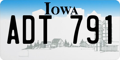 IA license plate ADT791