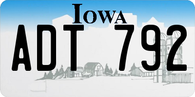 IA license plate ADT792