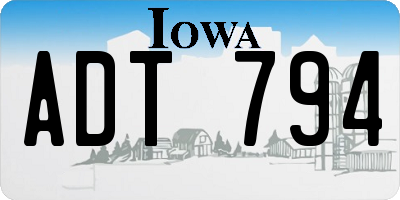 IA license plate ADT794
