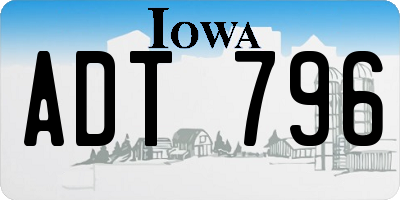 IA license plate ADT796