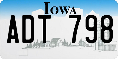 IA license plate ADT798