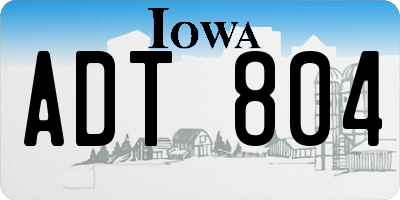 IA license plate ADT804