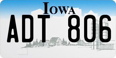 IA license plate ADT806