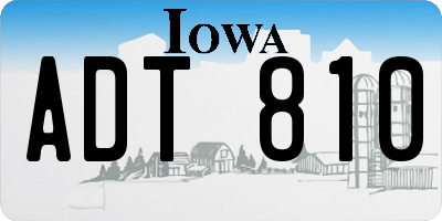 IA license plate ADT810