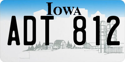 IA license plate ADT812