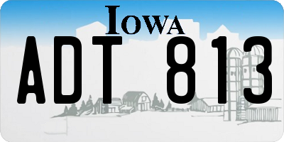 IA license plate ADT813