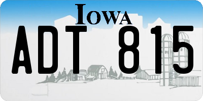 IA license plate ADT815