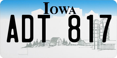 IA license plate ADT817