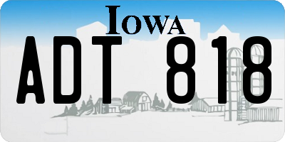 IA license plate ADT818
