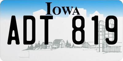 IA license plate ADT819