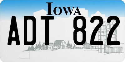 IA license plate ADT822