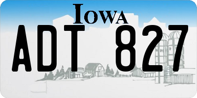 IA license plate ADT827