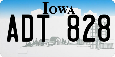 IA license plate ADT828