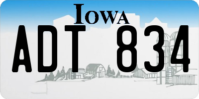 IA license plate ADT834