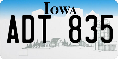 IA license plate ADT835