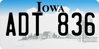 IA license plate ADT836