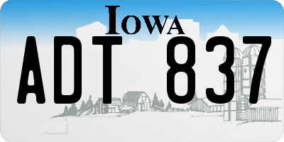 IA license plate ADT837