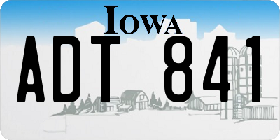 IA license plate ADT841