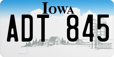 IA license plate ADT845