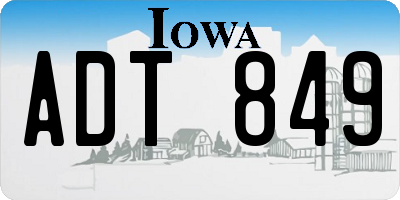 IA license plate ADT849
