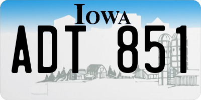 IA license plate ADT851
