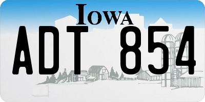 IA license plate ADT854