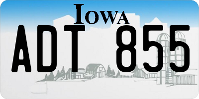 IA license plate ADT855