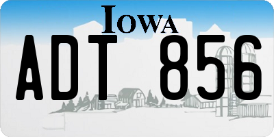 IA license plate ADT856