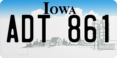 IA license plate ADT861