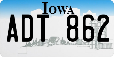 IA license plate ADT862