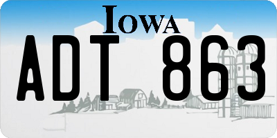 IA license plate ADT863