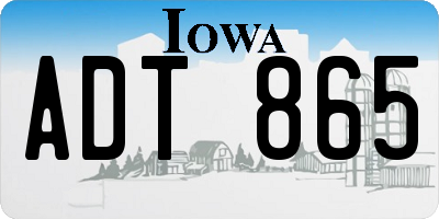 IA license plate ADT865