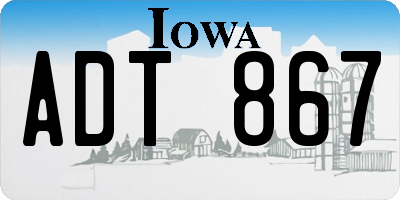 IA license plate ADT867