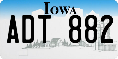 IA license plate ADT882