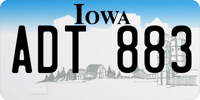 IA license plate ADT883
