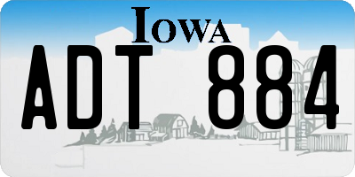IA license plate ADT884