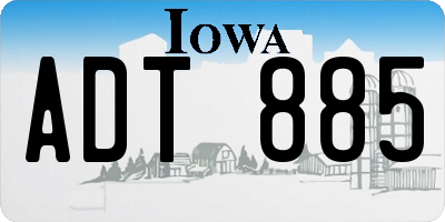 IA license plate ADT885