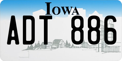 IA license plate ADT886