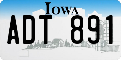 IA license plate ADT891