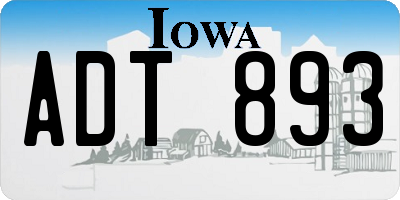 IA license plate ADT893