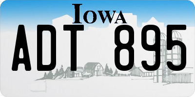 IA license plate ADT895
