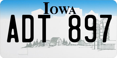 IA license plate ADT897