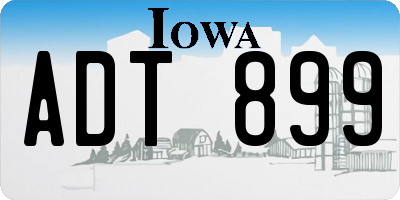 IA license plate ADT899