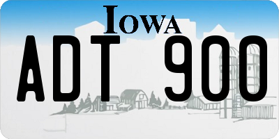 IA license plate ADT900